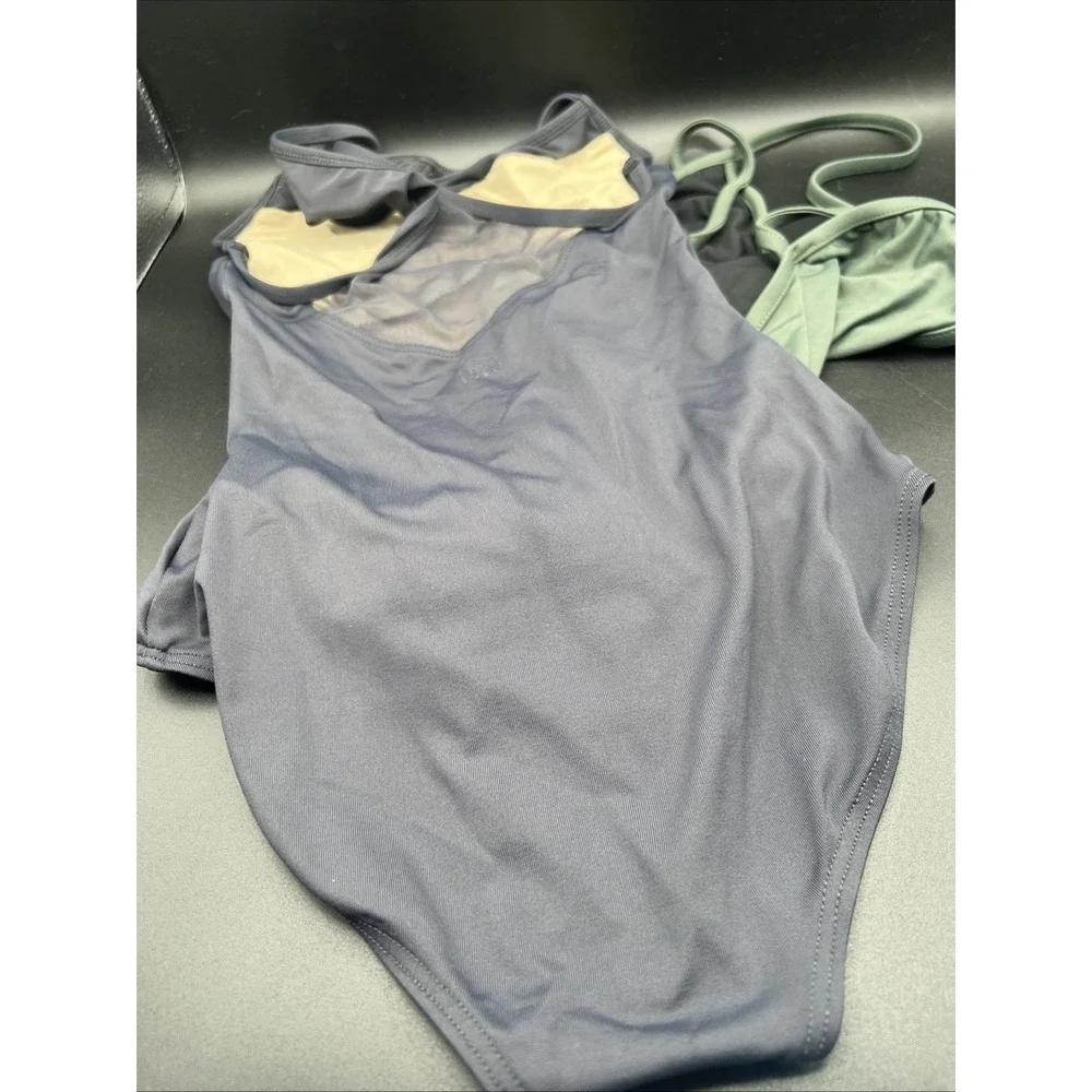 Lot Of 2 Lulli Dancewear Ballet Rosa Gray Green Mesh Leotard LUB349 XS Women